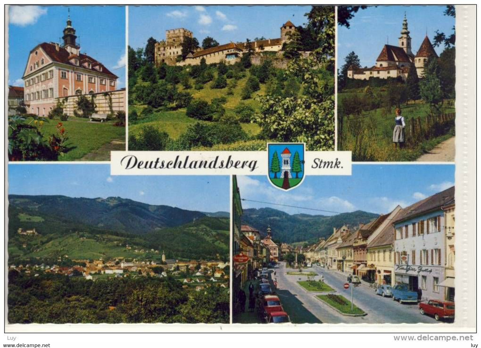 DEUTSCHLANDSBERG -  Mehrfachansicht M. Rathaus, Burg, Schloß Hollenegg, Hauptplatz - Deutschlandsberg