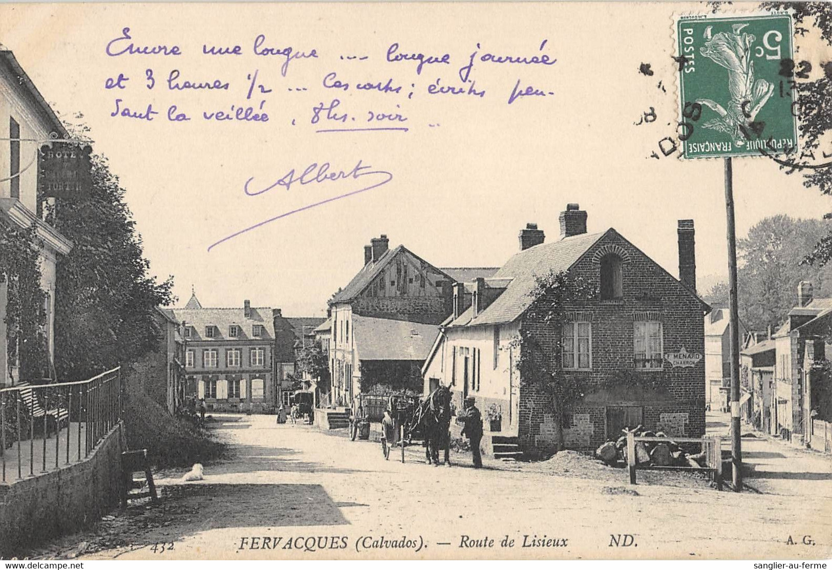 CPA 14 FERVACQUES ROUTE DE LISIEUX - Autres & Non Classés