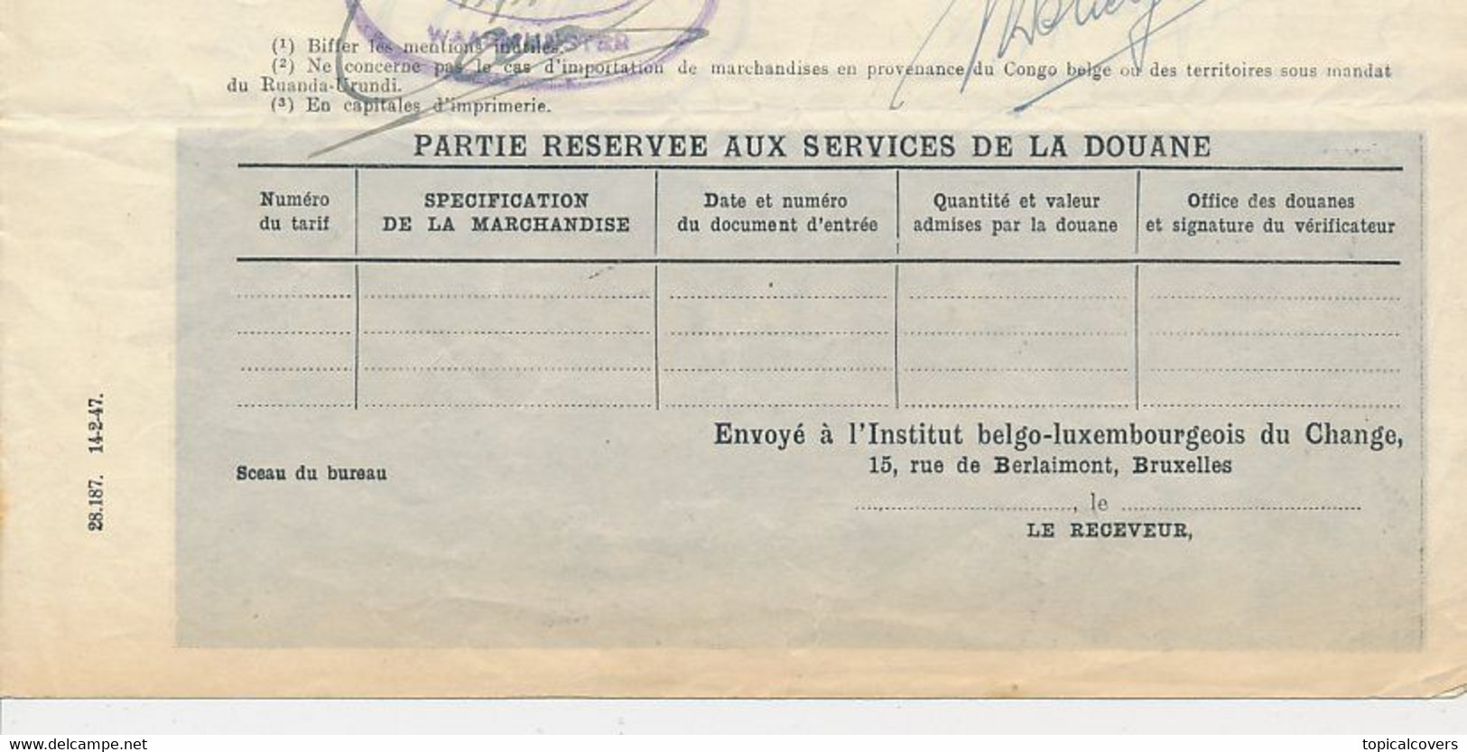 Compleet Formulier 1948 - Belgisch Luxemburgsche  Commissie Vergunningen - 2 X 10Frs. - Documents