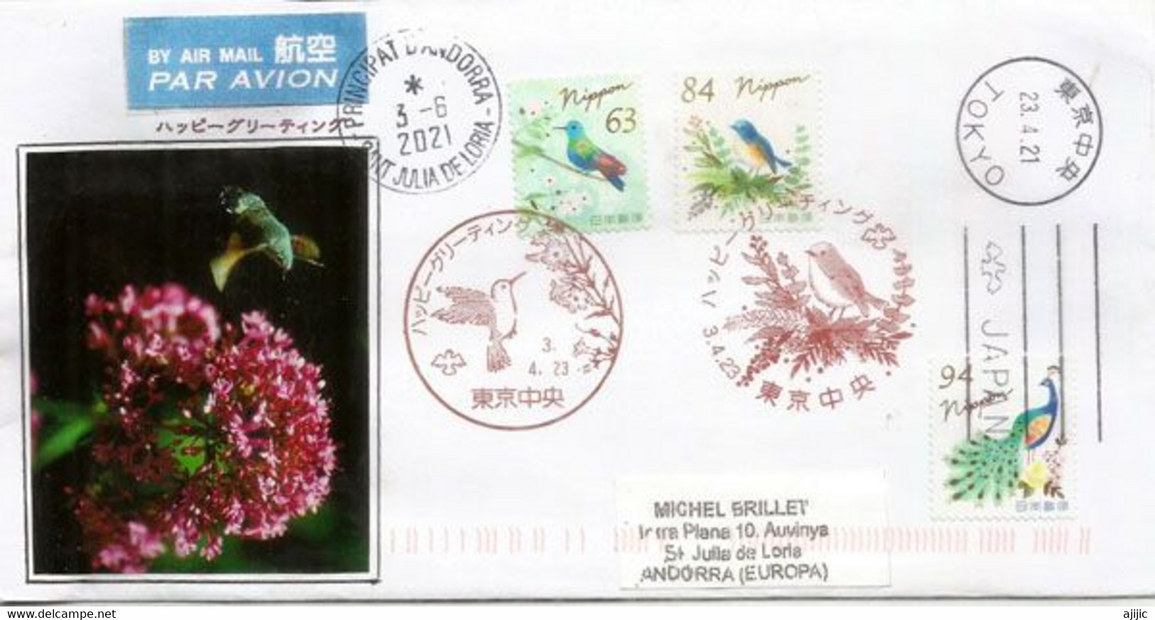 Greetings / Celebration Designs 2021. FDC Tokyo Sent To Andorra , W/arrival Postmark - Covers & Documents