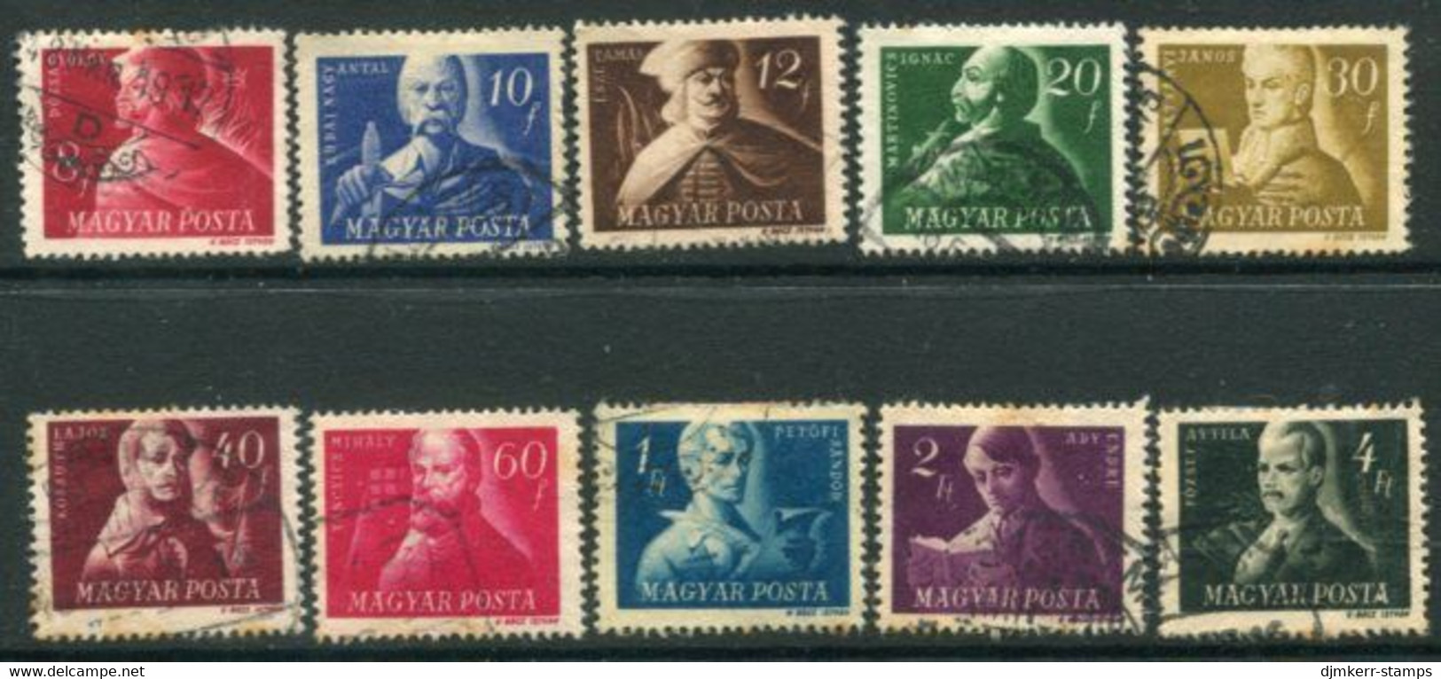 HUNGARY 1947 Liberation Fighters Used.  Michel  971-80 - Used Stamps