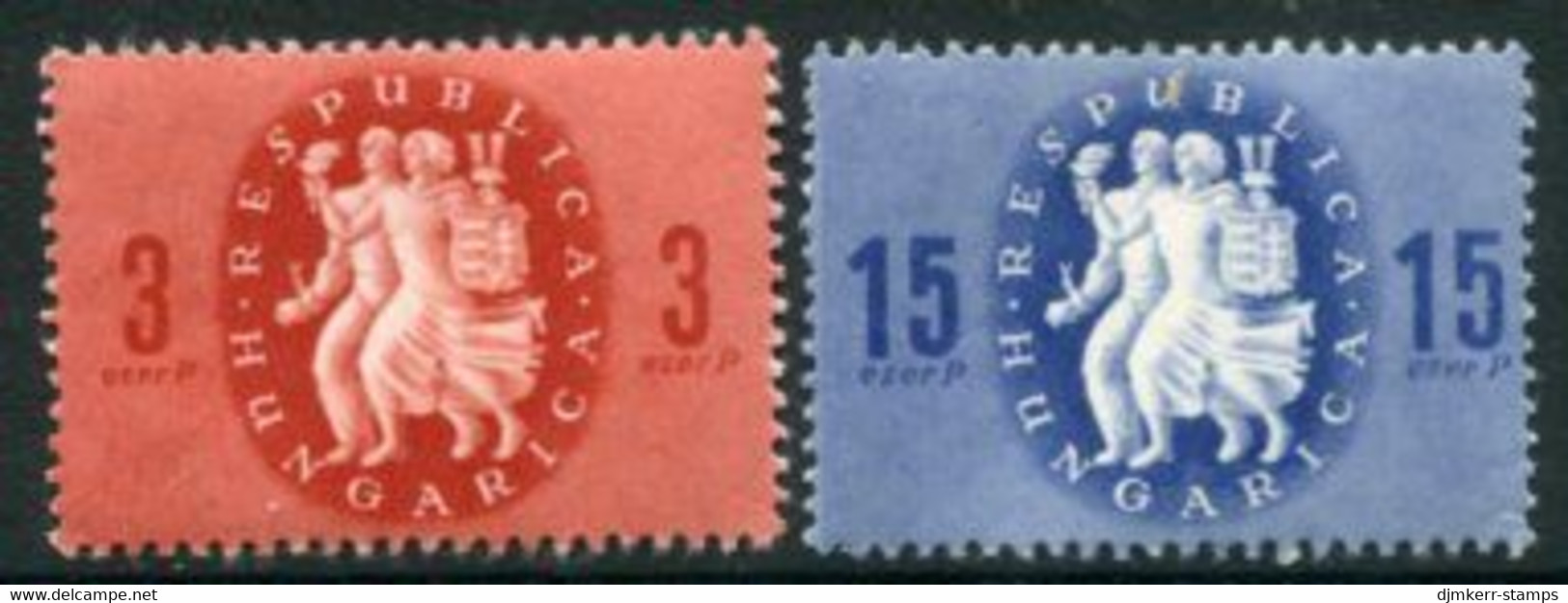 HUNGARY 1946 Foundation Of Republic MNH / **.  Michel  878-79 - Unused Stamps