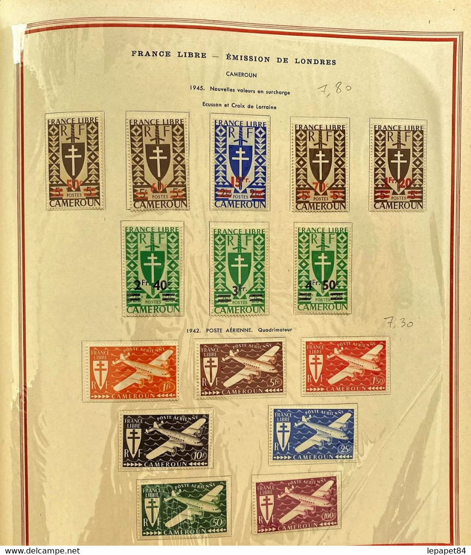 AFR189 15 Feuilles Album Soubayran Emission De Londres - 313 Timbres 1945 Et PA 1942 Neuf* Séries Complètes - Côte 286€ - Non Classificati