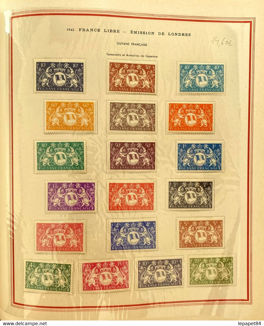 AFR189 15 Feuilles Album Soubayran Emission De Londres - 313 Timbres 1945 Et PA 1942 Neuf* Séries Complètes - Côte 286€ - Non Classificati