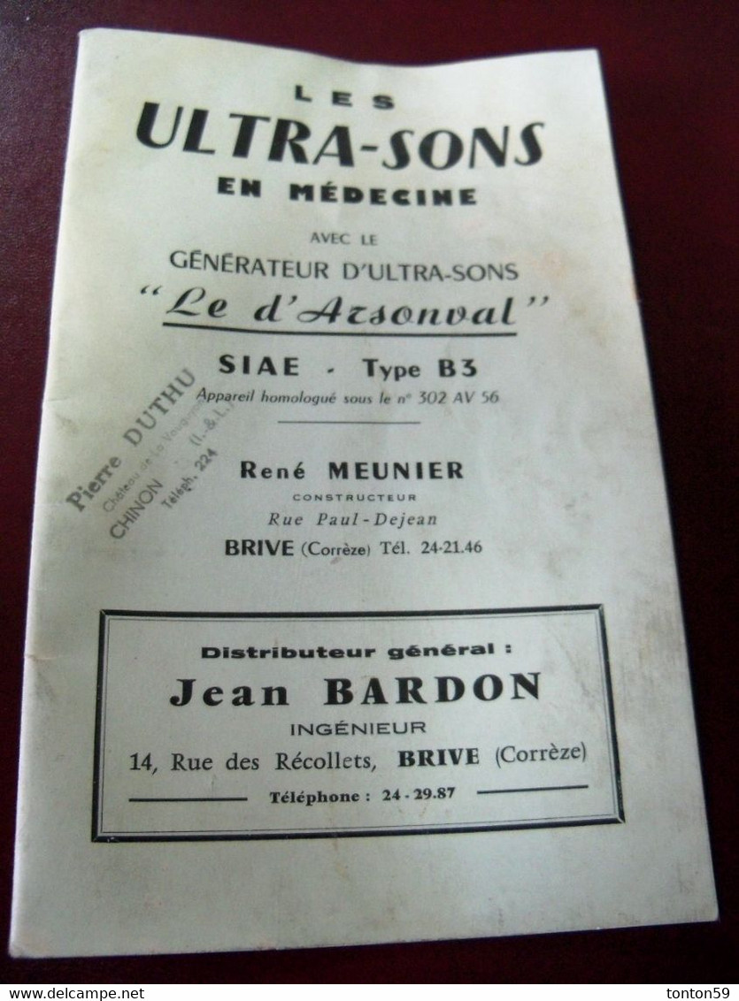 Ancien Ouvrage "les Ultra Sons En Médecine" électrothérapie Meunier Bardon - Matériel Et Accessoires