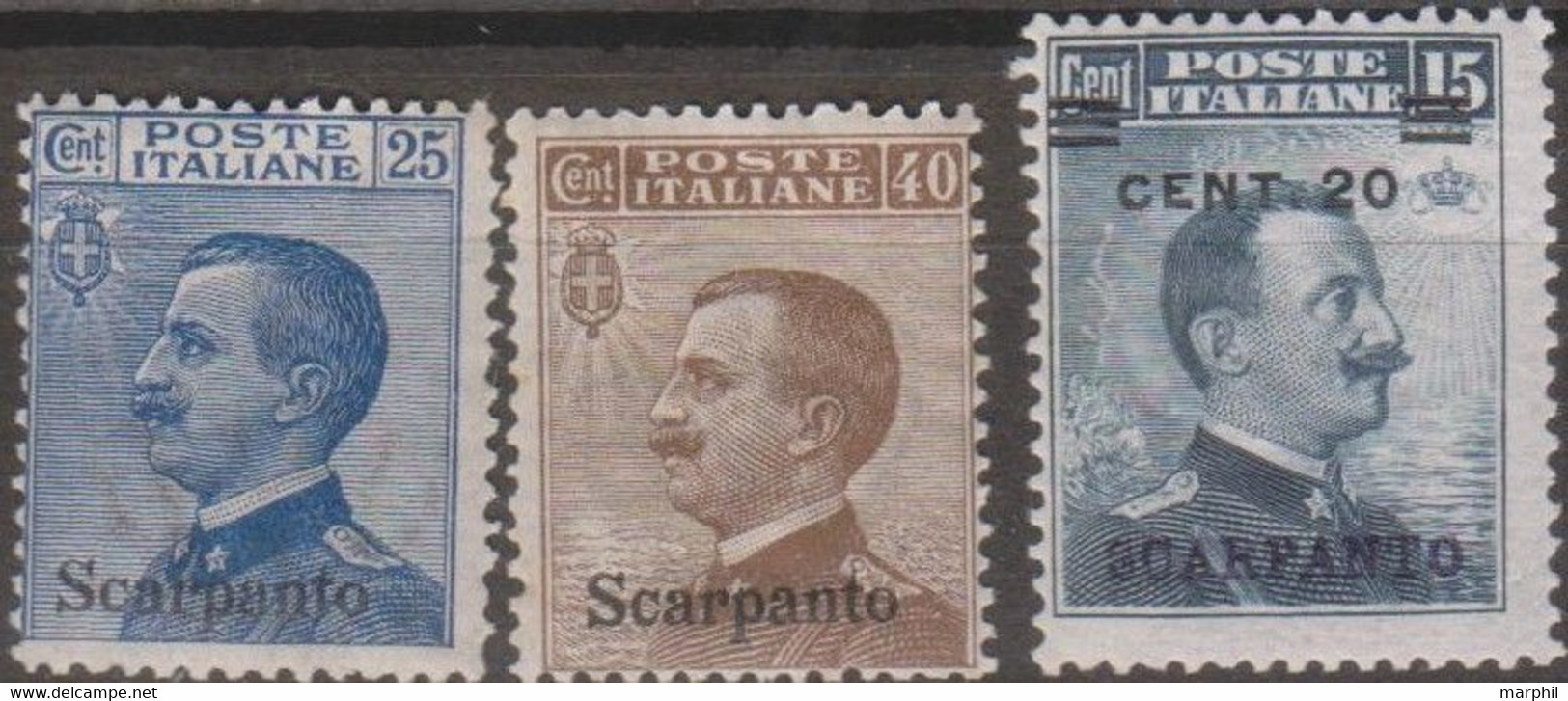 Italia Colonie Egeo Scarpanto 1912 SaN°5 Lot 3v MH/* Vedere Scansione - Egeo (Scarpanto)