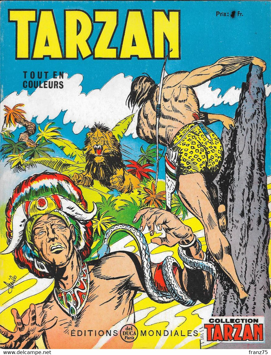 Collection TARZAN N°44-Editions Mondiales-1970 (scans)--TBE. - Tarzan