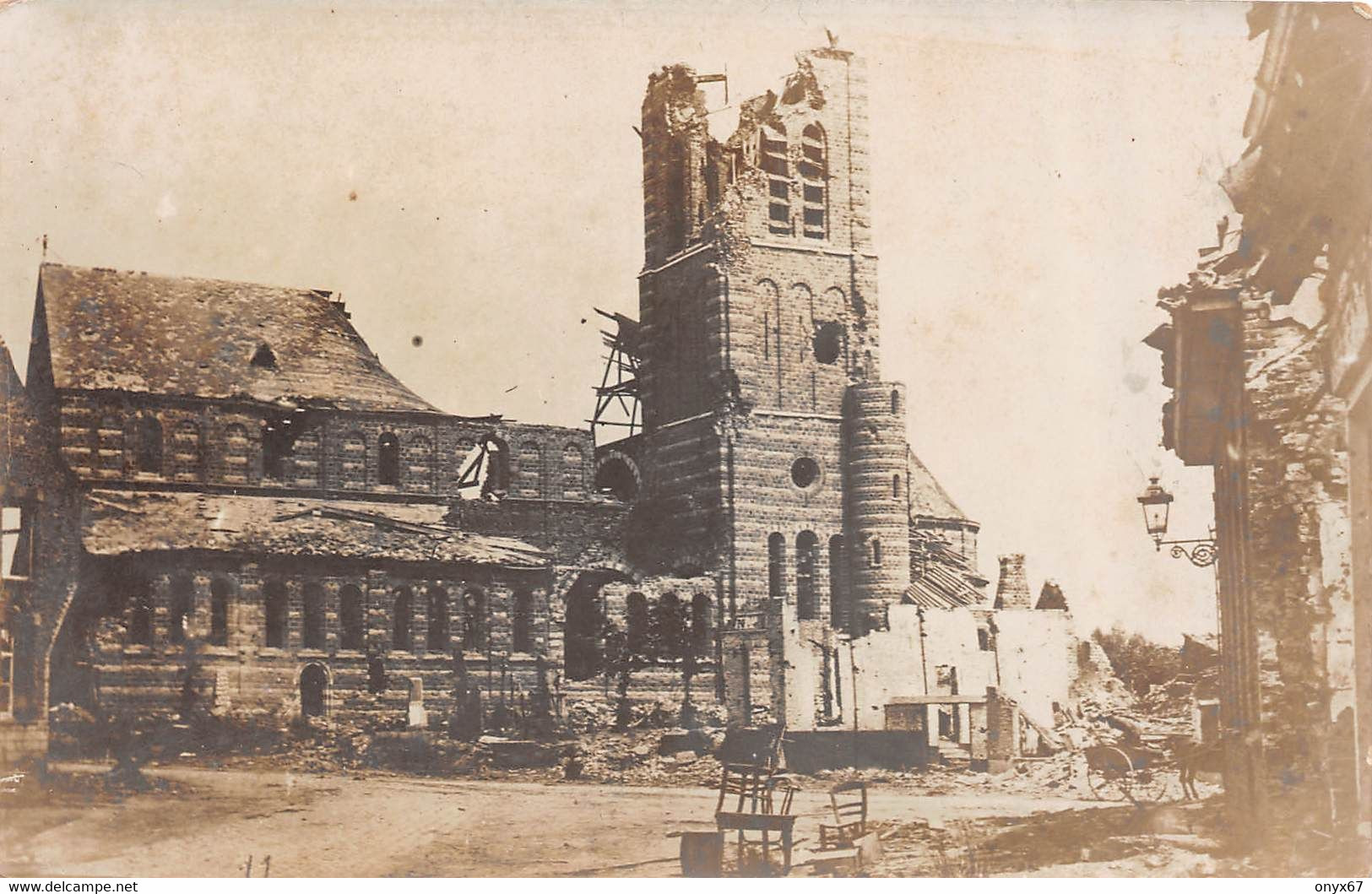 Carte Photo Militaire Allemand PASSCHENDAELE-ZONNEBEKE-Ypres-Belgique-Belgie-Kirche-Eglise-Guerre 14/18-Flandern - Zonnebeke