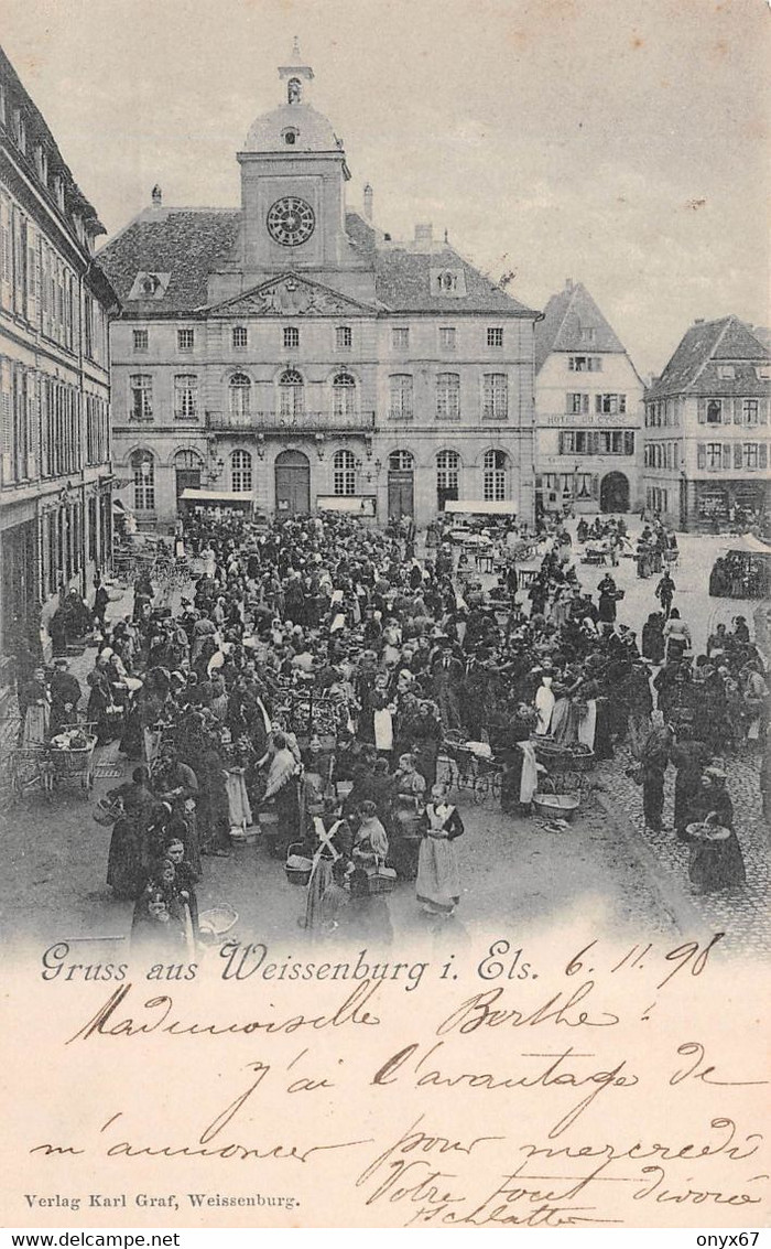 Gruss Aus WEISSENBURG-Wissembourg-67-Bas-Rhin-Le Marché-Wochenmarkt - 1898 - - Wissembourg