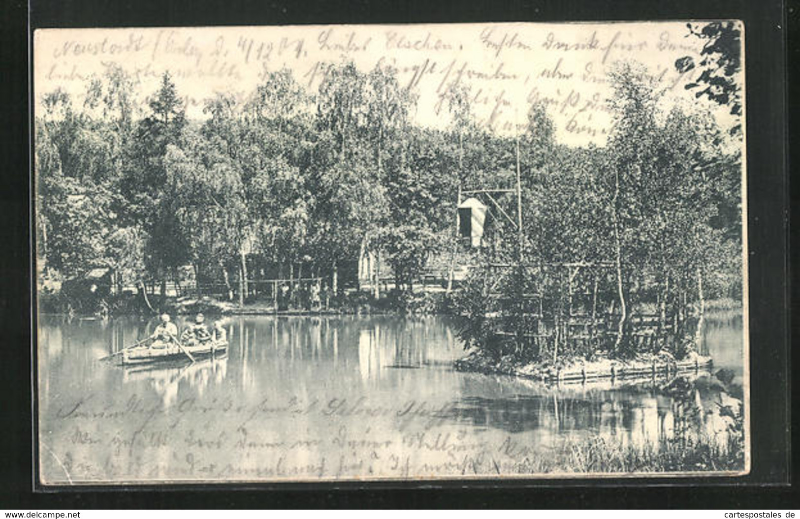 AK Neustadt /Orla, Gasthaus Pommerleede, Ruderer Auf Dem See - Neustadt / Orla