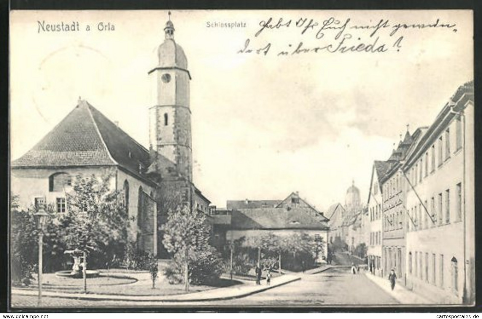 AK Neustadt /Orla, Blick Auf Den Schlossplatz - Neustadt / Orla