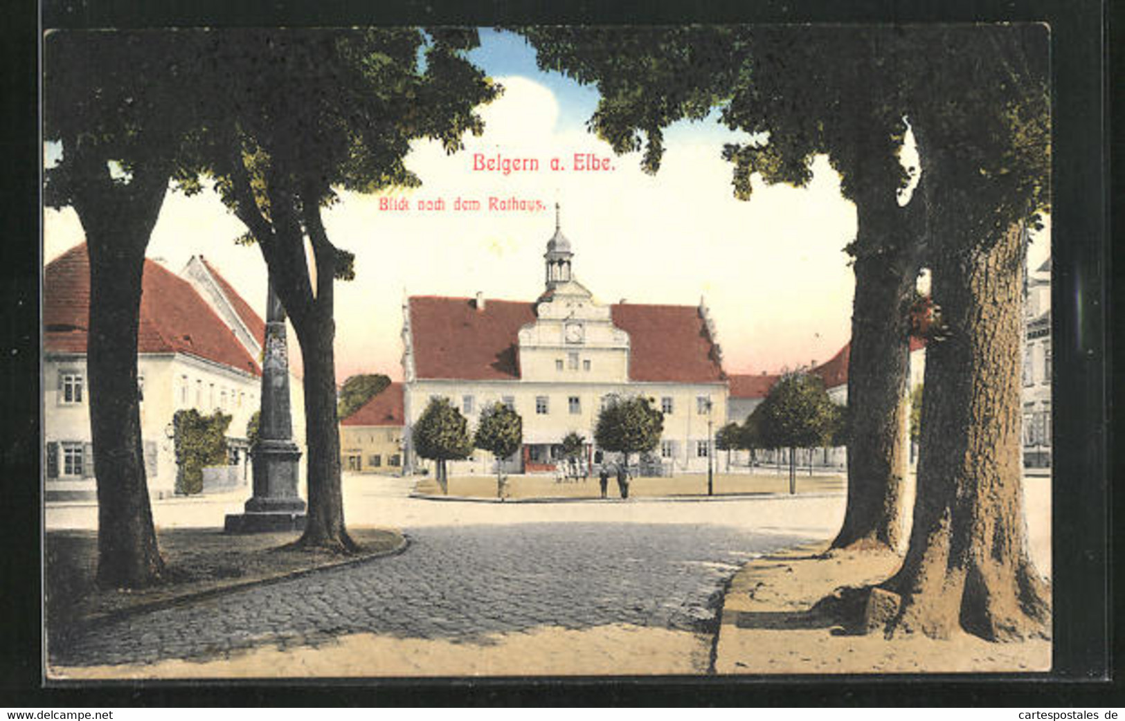 AK Belgern A. Elbe, Marktplatz Mit Rathaus Im Sonnenschein - Belgern