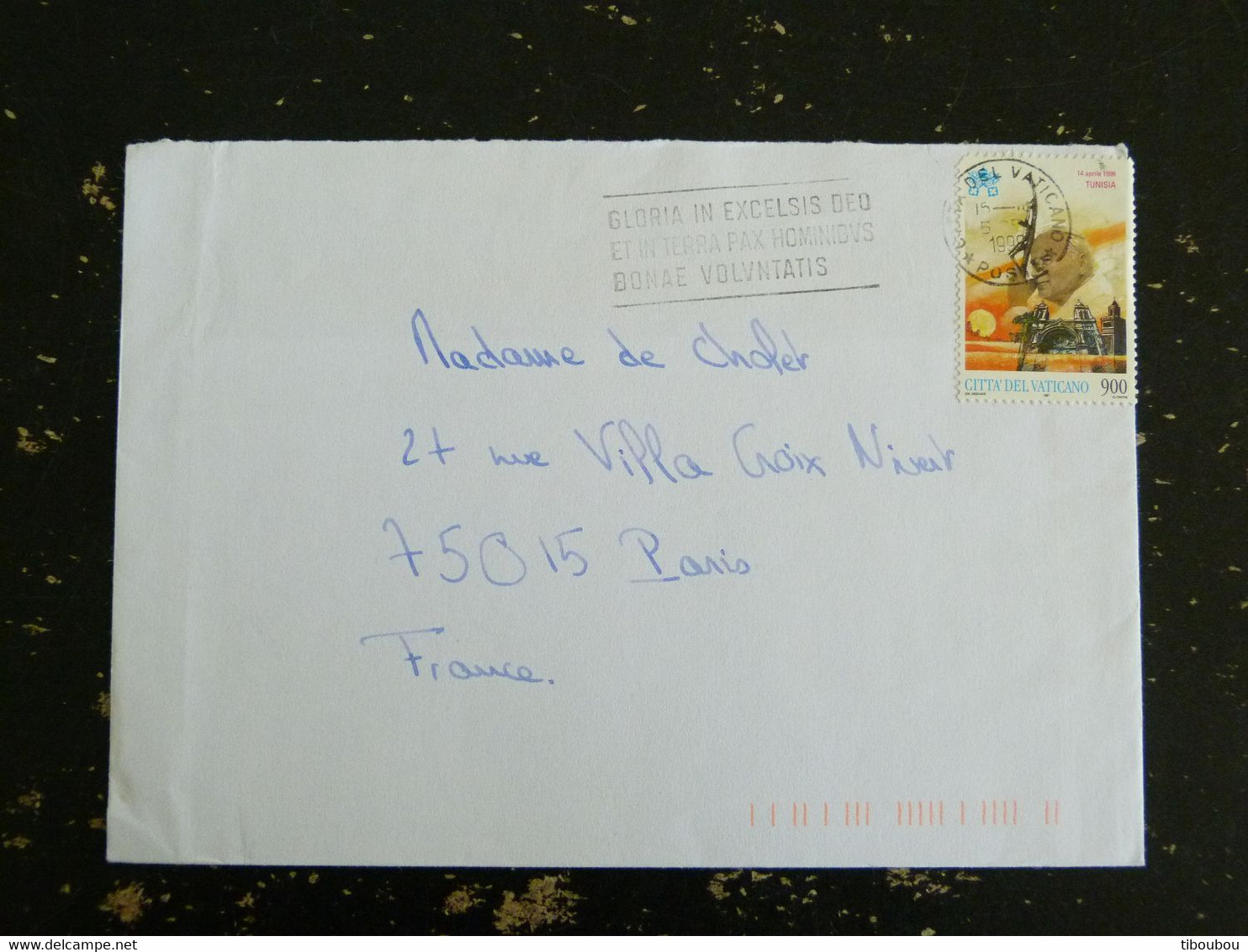 LETTRE VATICAN VATICANO AVEC YT 1091 VOYAGE PAPE JEAN PAUL II EN TUNISIE TUNISIA - Covers & Documents