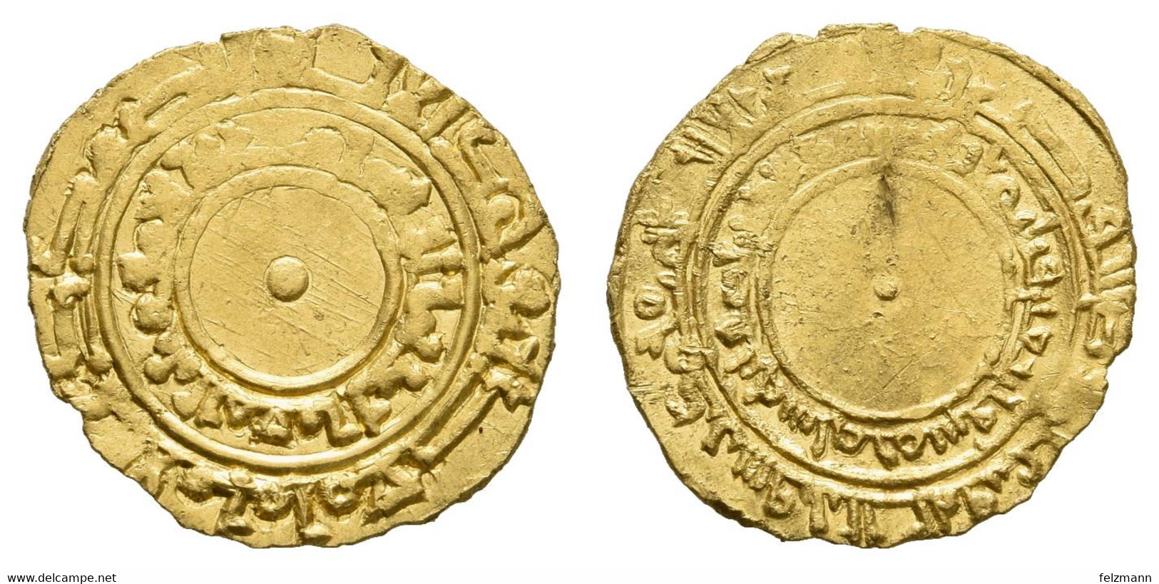 Al-Muizz-li-dinillah, 341-365 AH = 953-975, AV ¼ Dinar, 345 AH = 956, Siqilliya (Palermo), 1,04 G, Nicol 296, Typ D1, Ss - Autres – Afrique