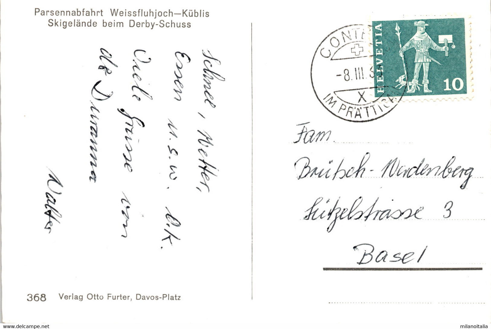 Parsennabfahrt Weissfluhjoch-Küblis - Skigelände Beim Derby-Schuss (368) * 8. 3. 1963 - Küblis