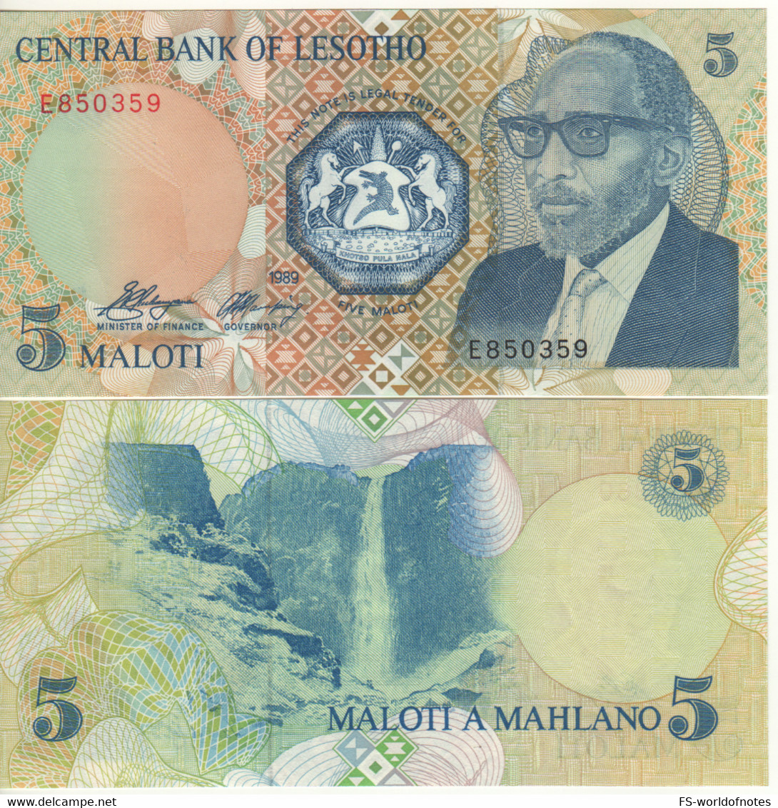 LESOTHO   5  Maloti    P10    (1989)   UNC - Lesotho