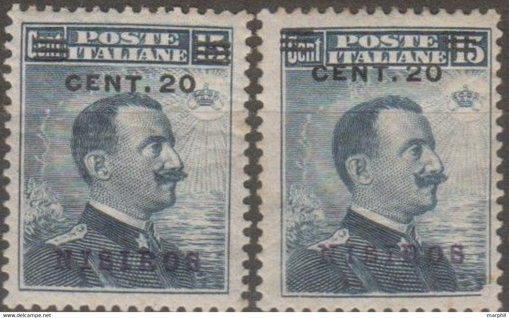 Italia Colonie Egeo Nisiro 1916 SaN°8 Lot 2v MH/* Vedere Scansione - Egée (Nisiro)