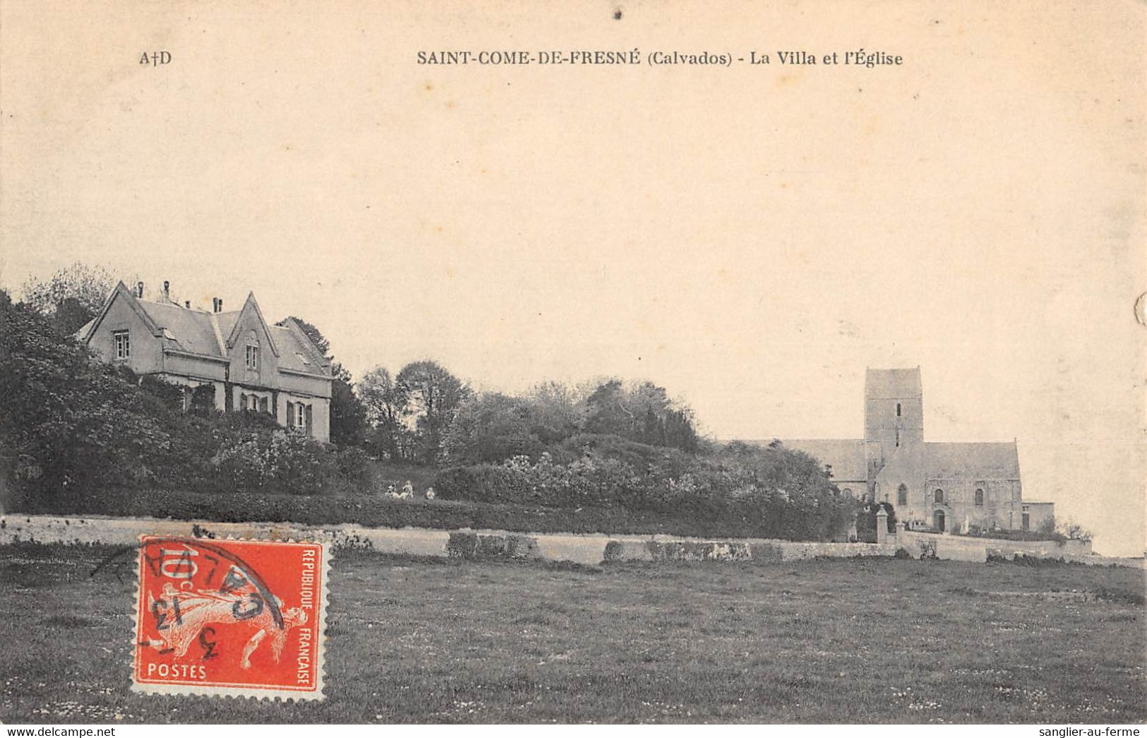 CPA 14 SAINT COME DE FRESNE LA VILLA ET EGLISE - Autres & Non Classés