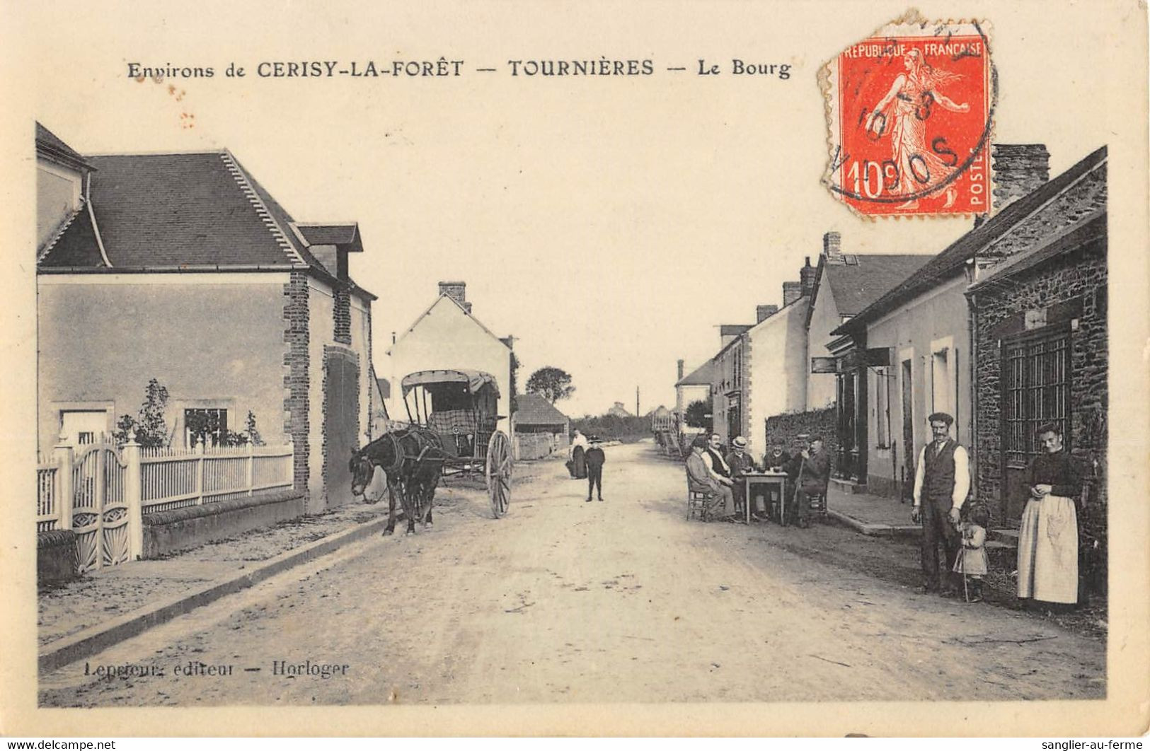 CPA 14 ENV.DE CERISY LA FORET TOURNIERES LE BOURG - Other & Unclassified