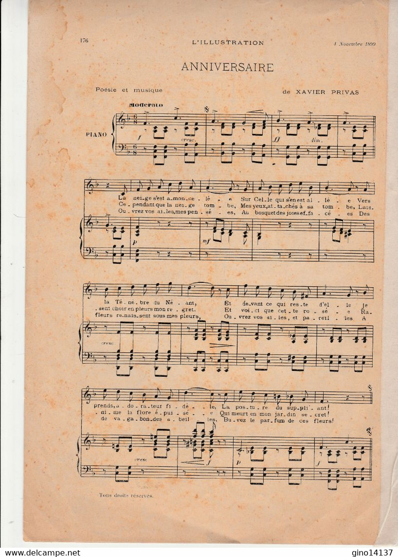 Spartito LA BOHEME Comedie Lyrique De R. LEONCAVALLO - Valse De Musette - 1899 - Opern