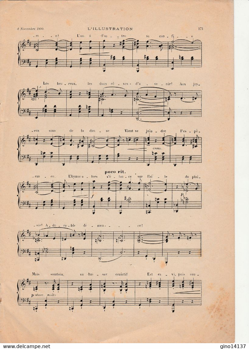 Spartito LA BOHEME Comedie Lyrique De R. LEONCAVALLO - Valse De Musette - 1899 - Opéra