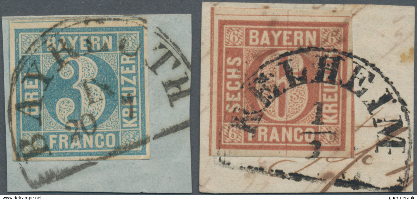 Bayern - Marken Und Briefe: 1849, Quadratausgabe 3 Und 6 Kr., Beide Werte Von Platte I Jeweils Mit H - Otros & Sin Clasificación