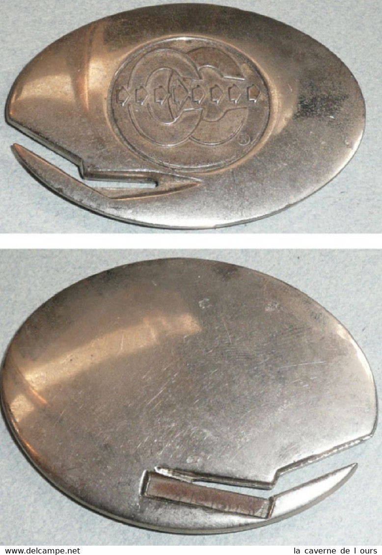 Rare Coupe-papier Ouvre-lettres Publicitaire En Métal Argenté, Avec Médaille Pub CC C.C., Objet De Bureau - Letter-opener