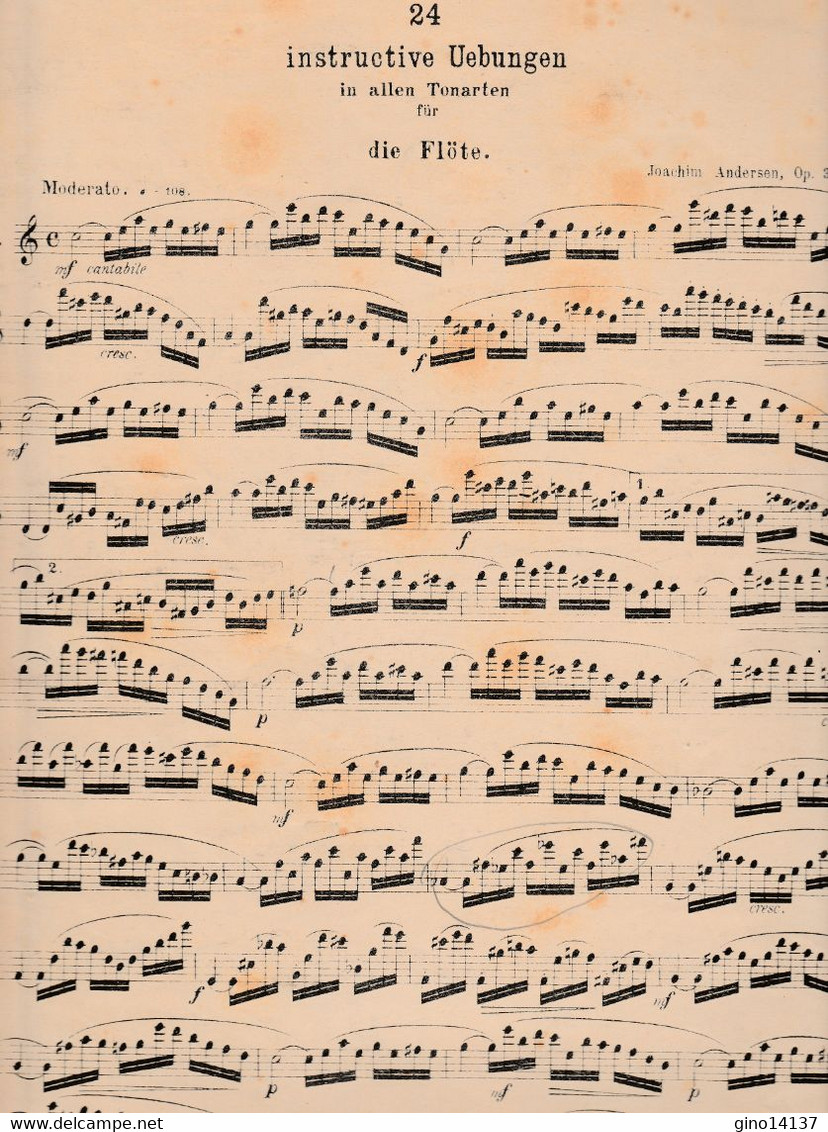 JOACHIN ANDERSEN Op. 30 - INSTRUCTIVE UEBUNGEN In Allen Tonarten Flote - Opéra