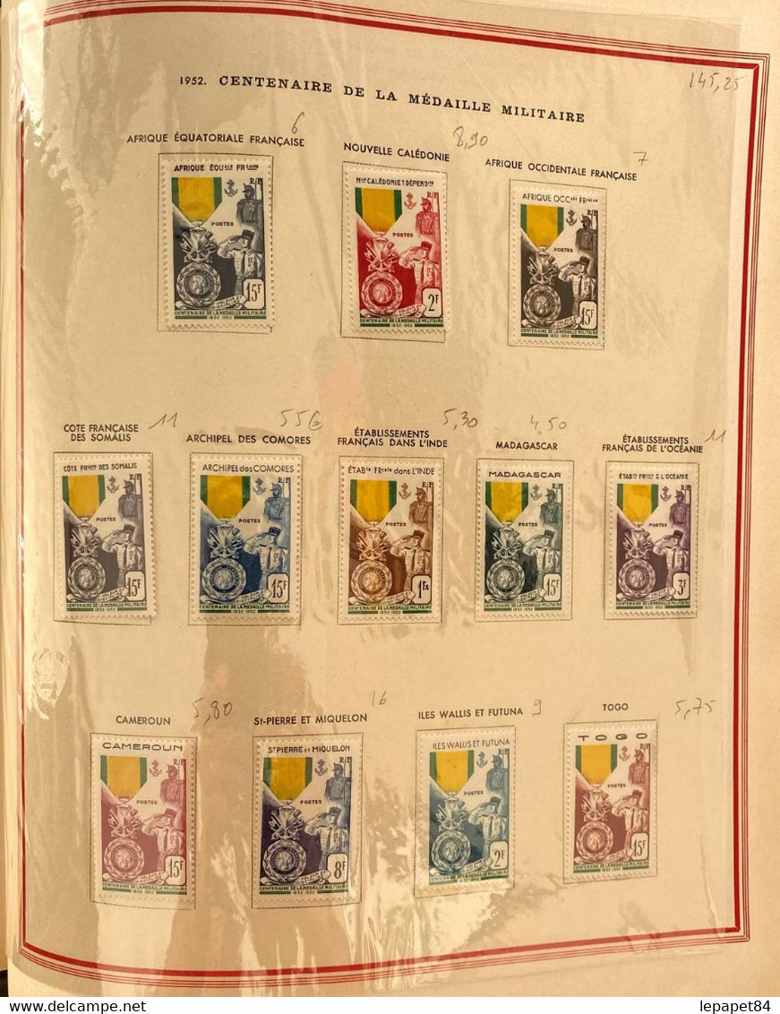 AFR193 1 Feuille Album Soubayran 1950 Centenaire De La Médaille Militaire 12 Timbres Neuf* Côte > 145€ - 1952 Centenaire De La Médaille Militaire