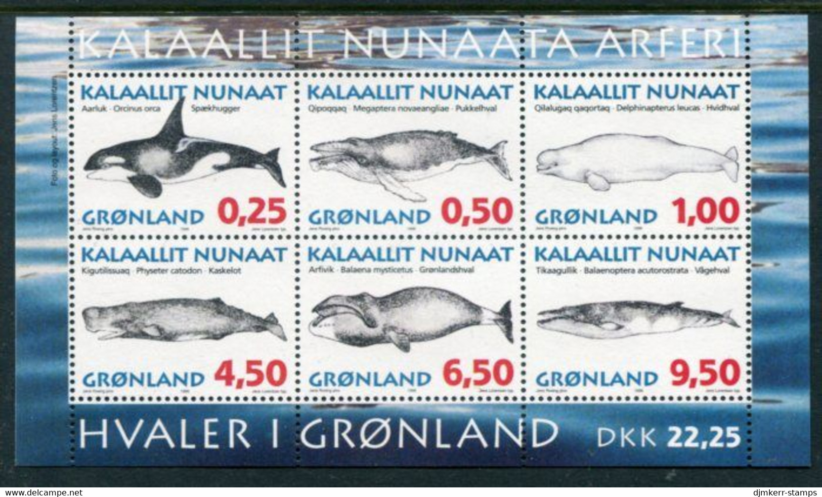 GREENLAND 1996 Whales I Block MNH / **  Michel Block 10 - Ongebruikt