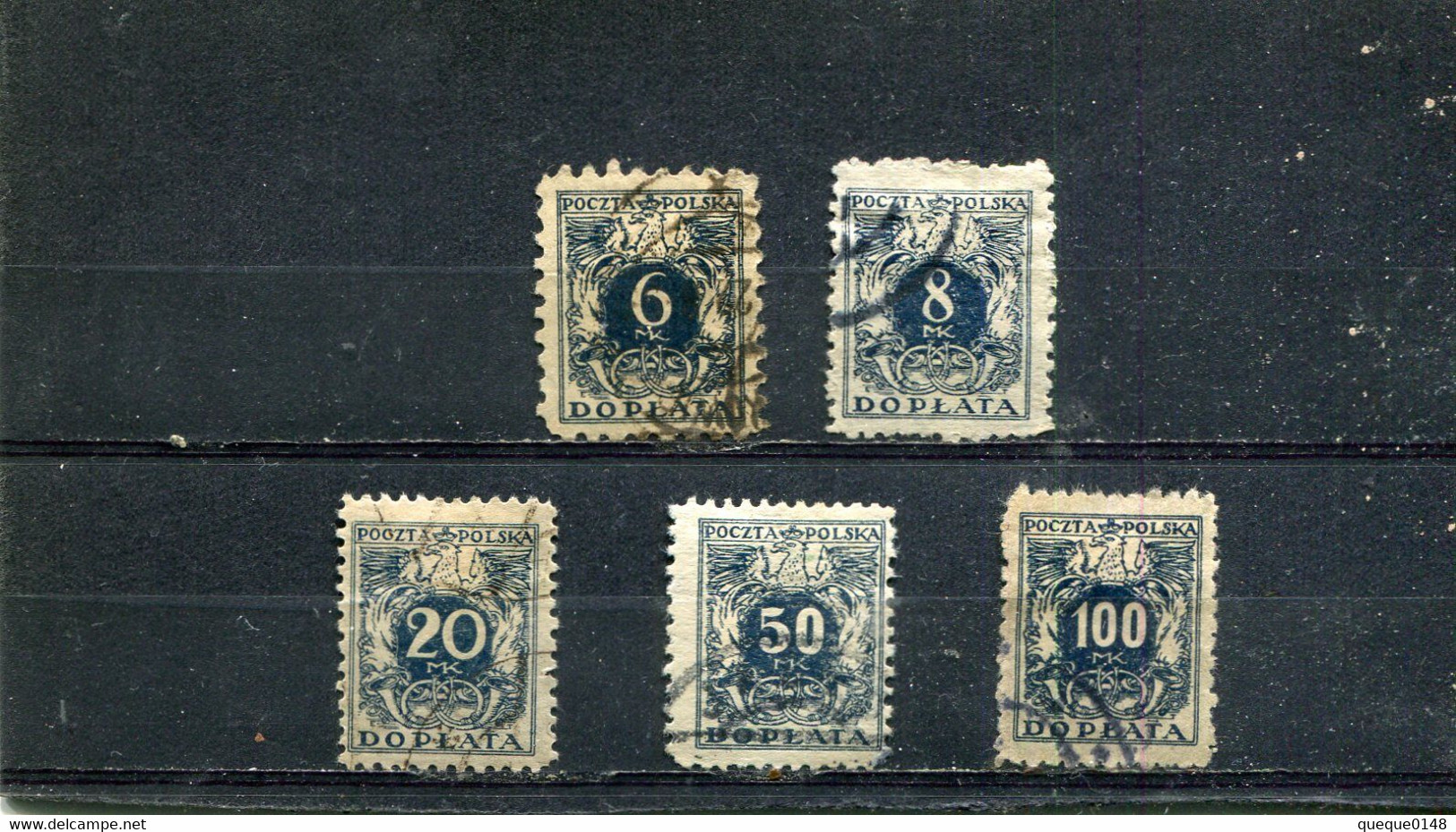 Pologne 1921 Yt 40-44 - Postage Due