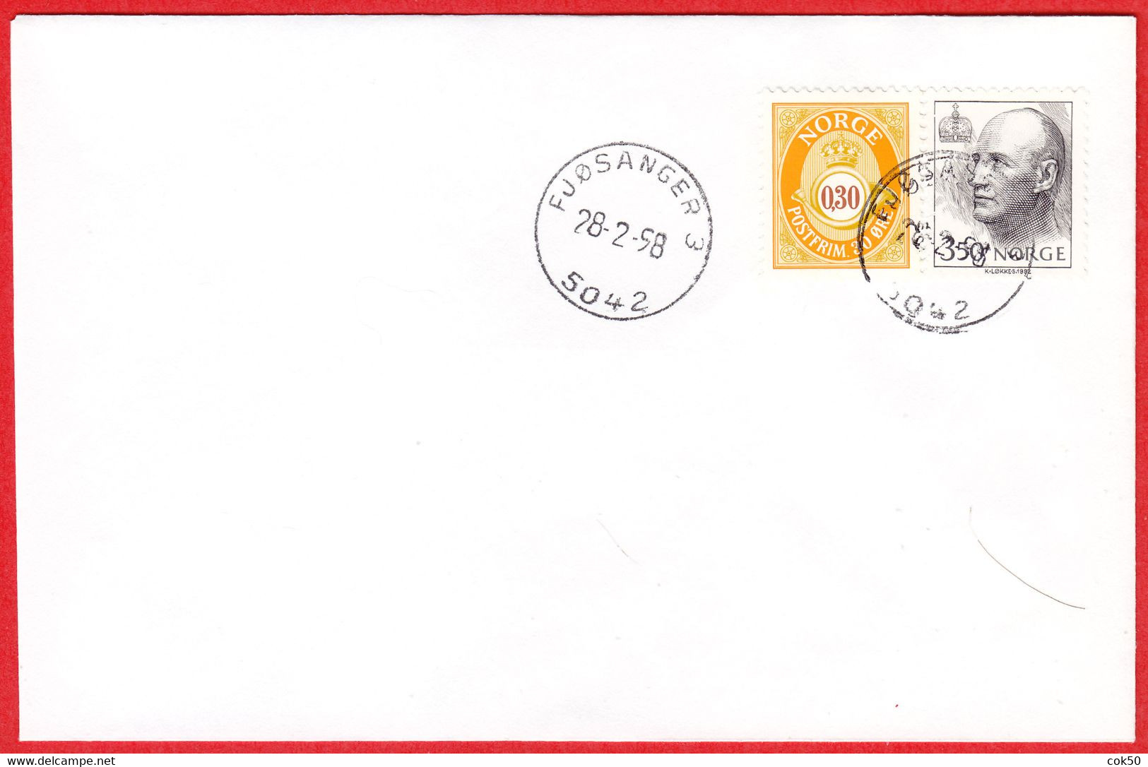 NORWAY - 5042 FJØSANGER 3 (Hordaland County) = Vestland From Jan.1 2020 - Last Day/postoffice Closed On 1998.02.28 - Local Post Stamps