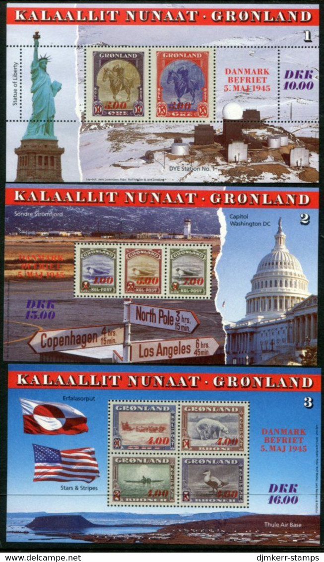 GREENLAND 1995 50th Anniversary Of Liberation Blocks MNH / **. Michel Blocks 6-8 - Nuovi