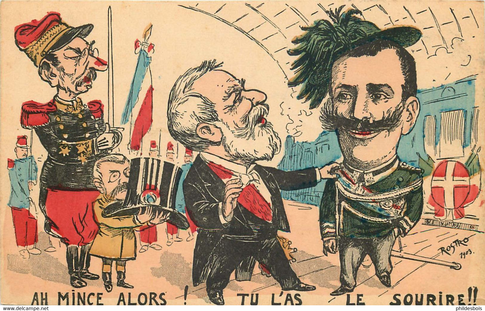 CARICATURE POLITIQUE  Ah Mince Tu L'as Le Sourire  Illustrateur ROSTRO - Personnages