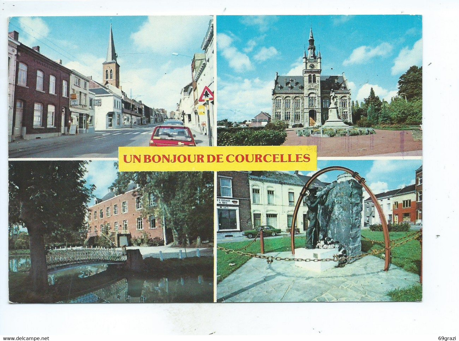 Courcelles Bonjour ( Carte Ayant Voyagé ) - Courcelles