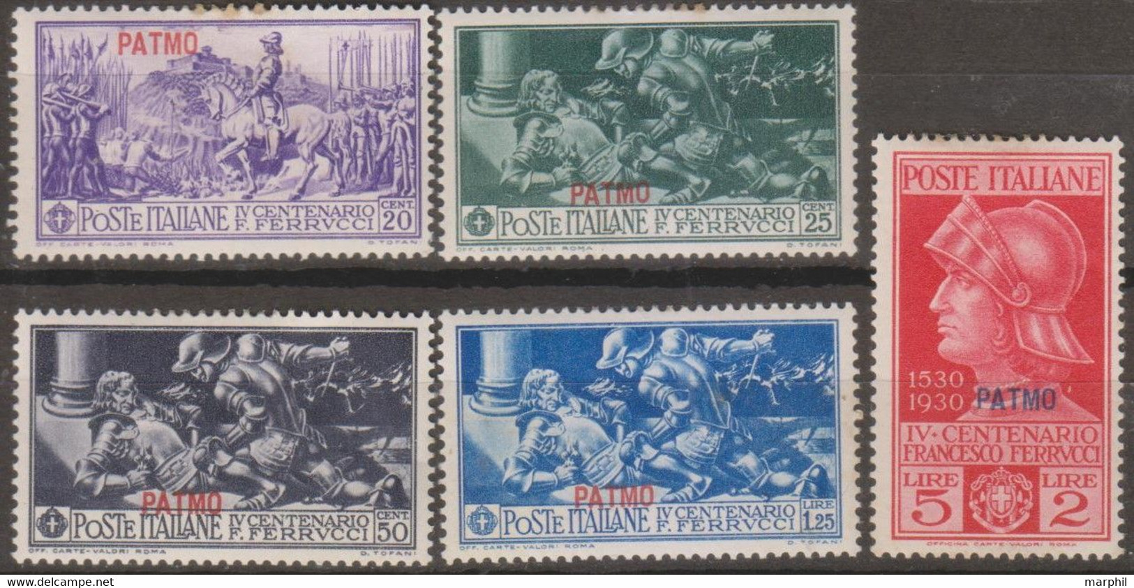 Italia Colonie Egeo Patmo 1930 SaN°12/16 5v Cpl Set MH/* Vedere Scansione - Egée (Patmo)