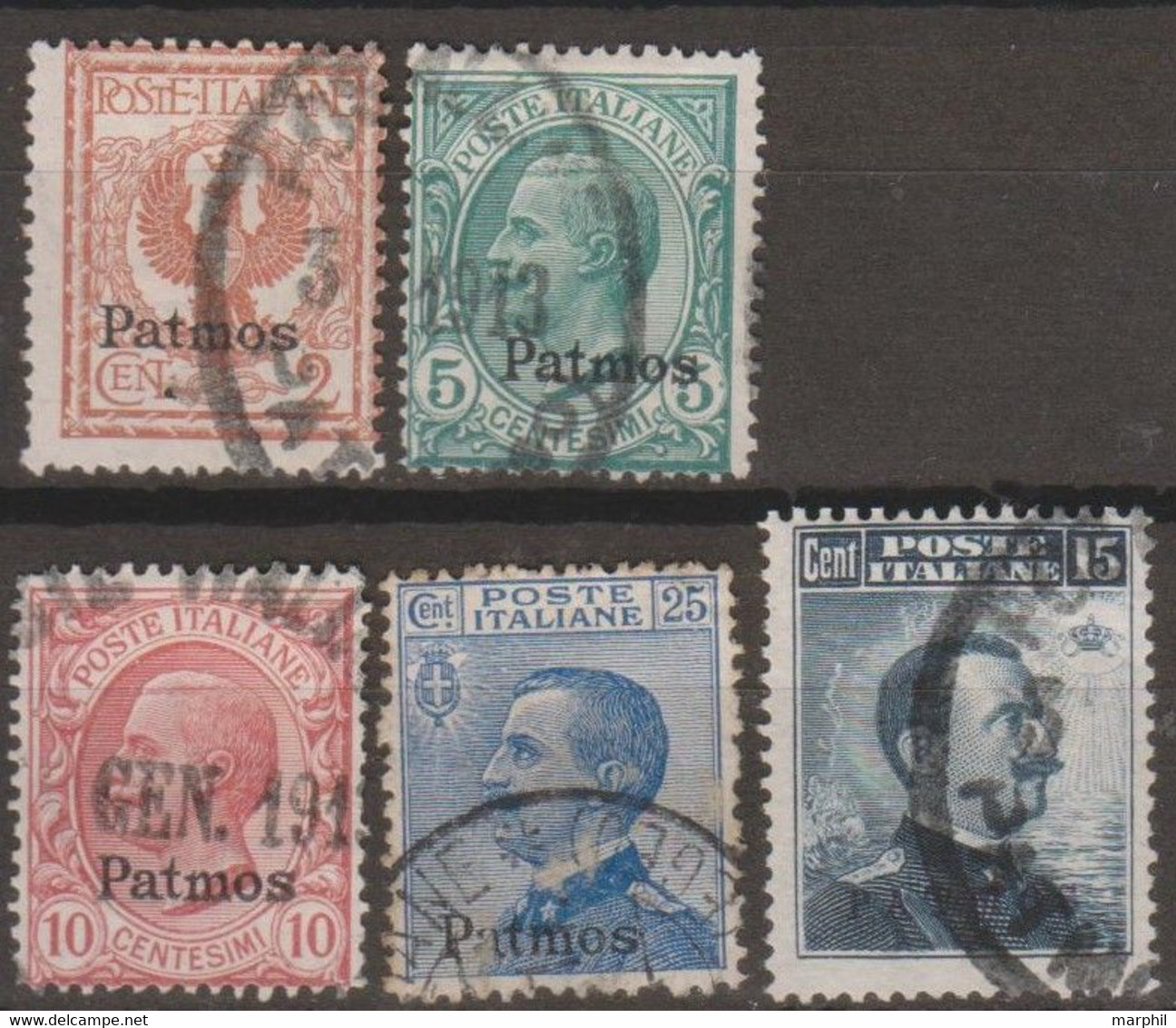 Italia Colonie Egeo Patmo 1930 SaN°12/16 5v Cpl Set (o) Vedere Scansione - Egée (Patmo)