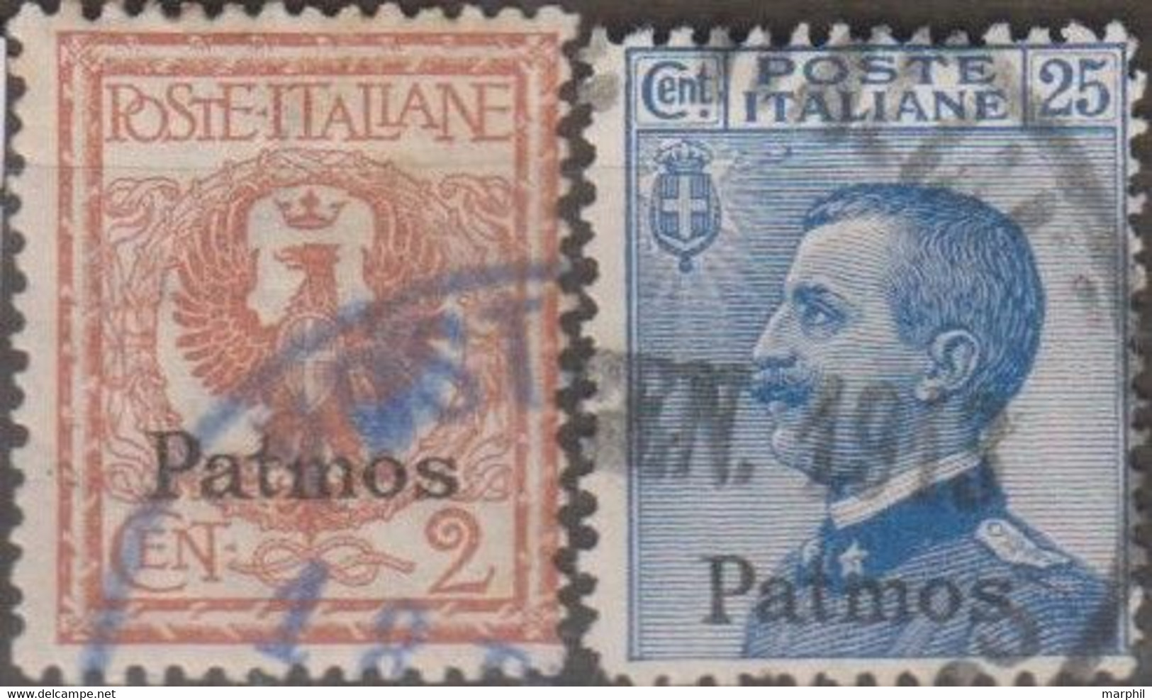 Italia Colonie Egeo Patmo 1912 SaN°1 2c+25c. (o) Vedere Scansione - Egeo (Patmo)