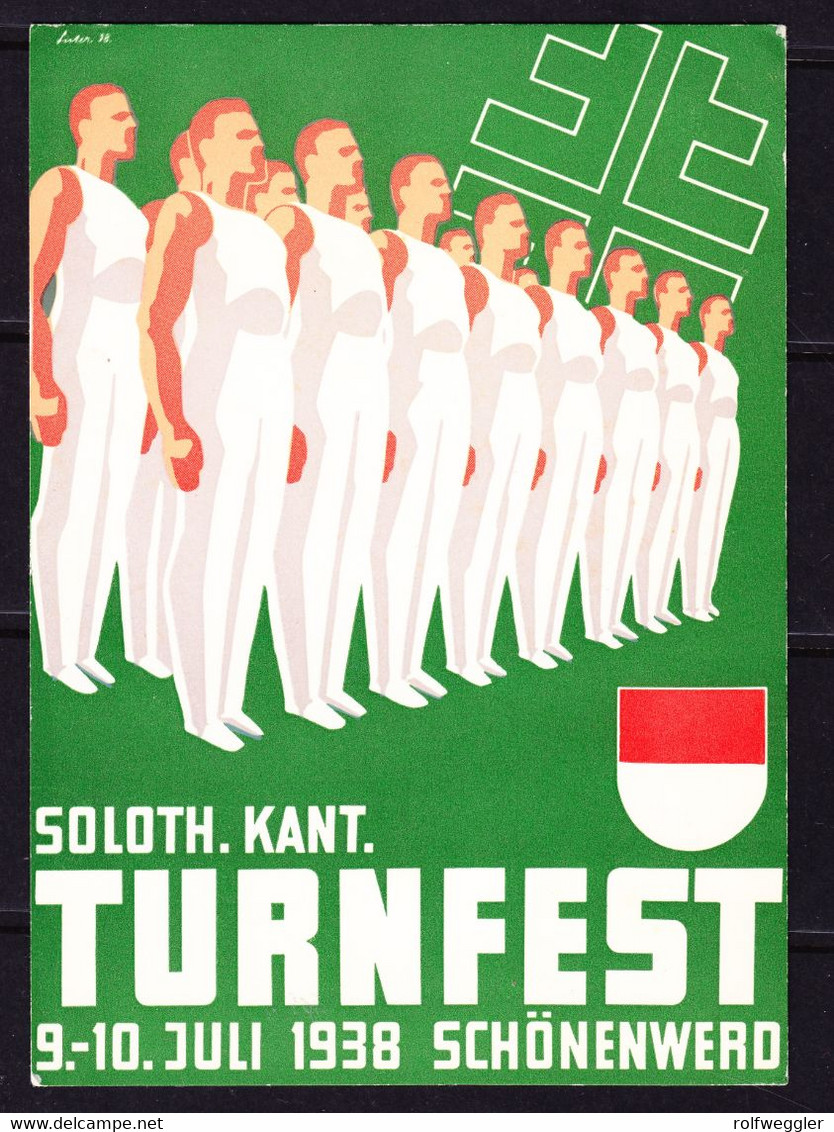 1938 Soloth. Kant. Turnfest In Schönenwerd. Ungelaufen. Künstlerkarte Suter. Postertype - Schönenwerd