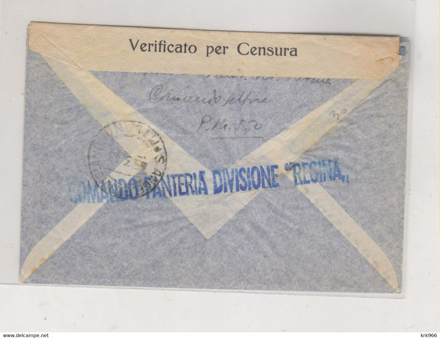 ITALY 1943 MILITARY POST PM 550 Censored Airmail Cover - Poste Aérienne