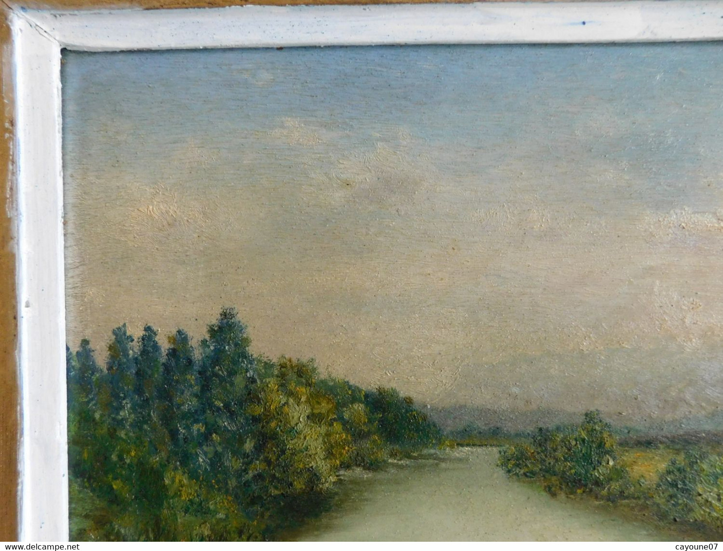 R. DUBÈS (XXème) Huile Sur Panneau "Paysage De Rivière Et Montagne " Encadrée - Olii