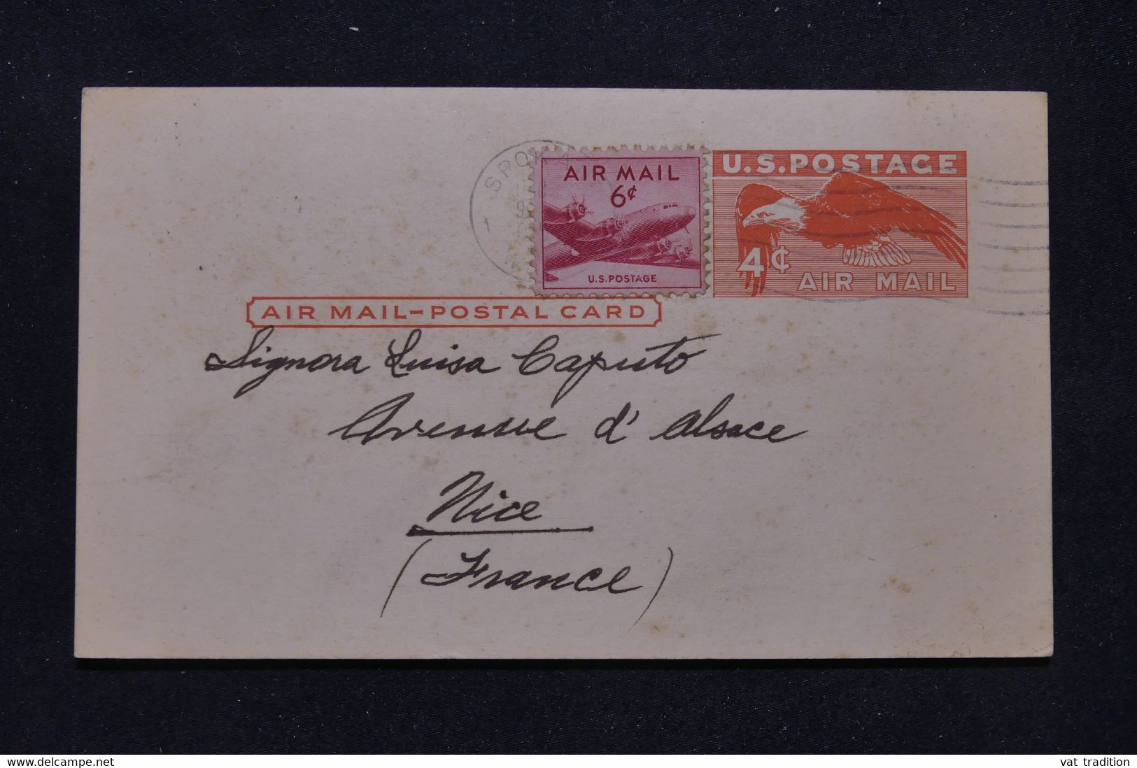 ETATS UNIS - Entier Postal + Complément De Spokane Par Avion Pour La France En 1957 - L 99214 - 1941-60