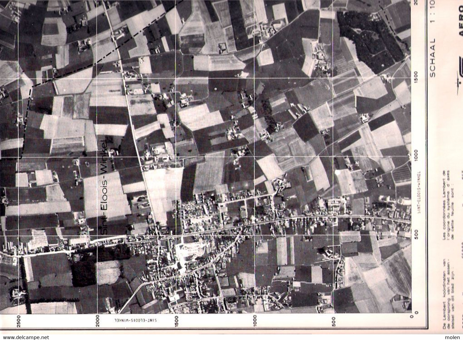 SINT-ELOOIS-WINKEL LEDEGEM In 1971 GROTE LUCHT-FOTO 63x48cm KAART ORTO PLAN 1/10.000 CARTOGRAPHIE PHOTO AERIENNE R244 - Ledegem