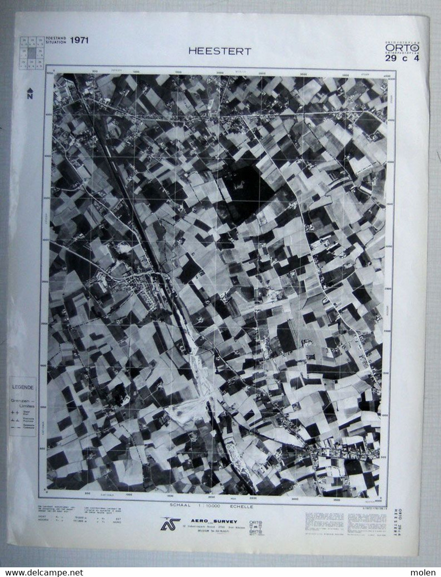 HEESTERT = ZWEVEGEM In 1971 GROTE LUCHT-FOTO 63x48cm ©1971 KAART ORTO PLAN 1/10.000 CARTOGRAPHIE PHOTO AERIENNE R234 - Zwevegem