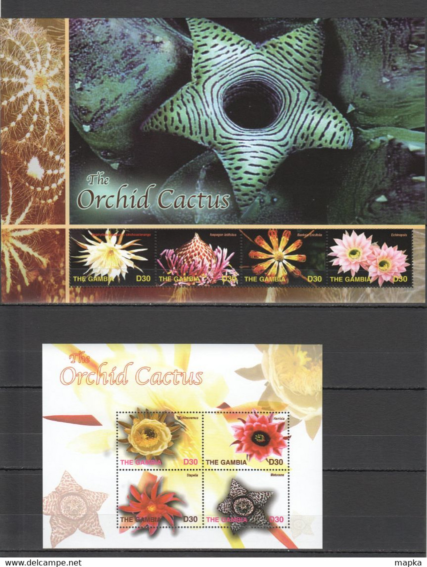 TT952 GAMBIA PLANTS FLOWERS THE ORCHID CACTUS 2KB MNH - Cactus