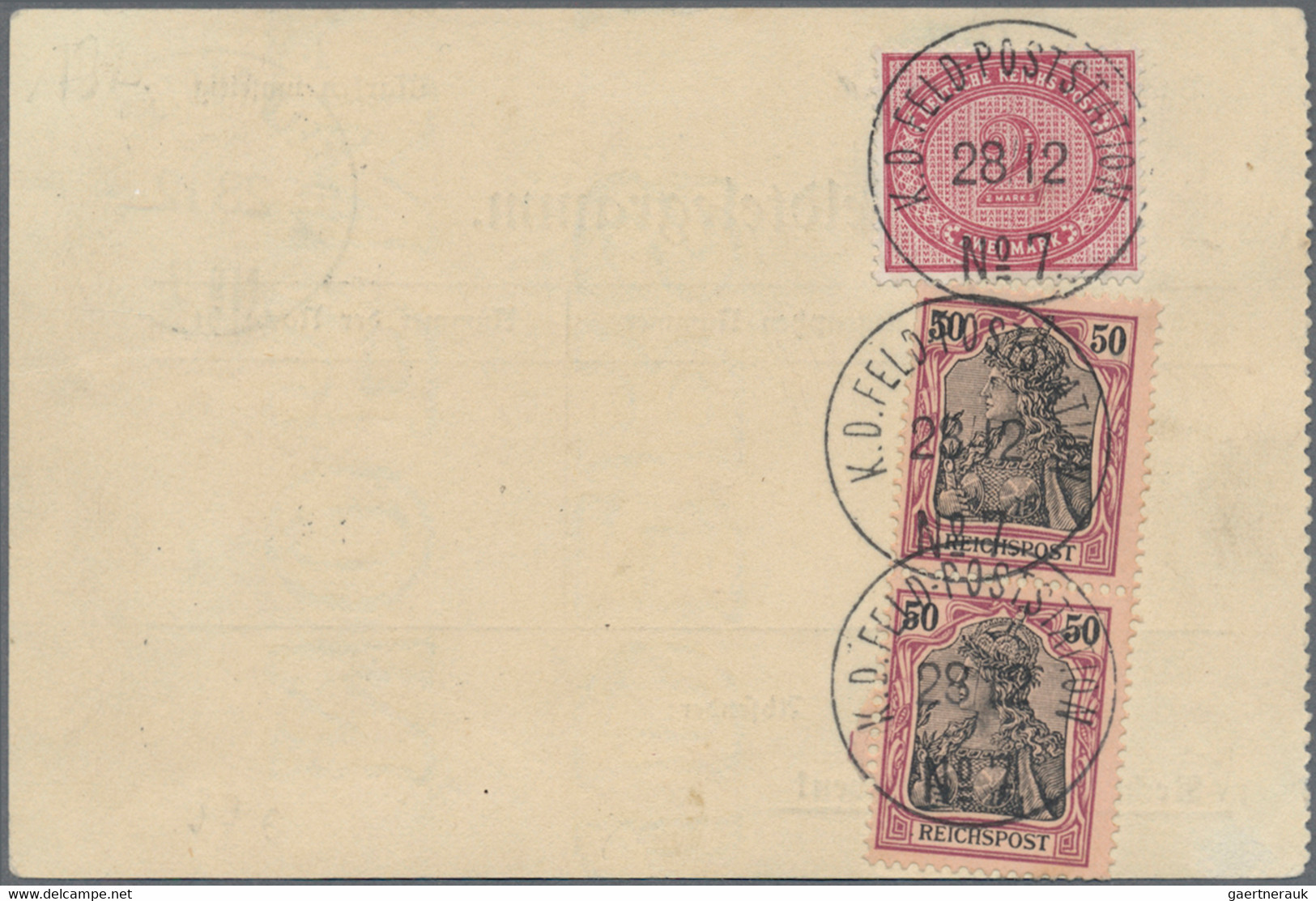 Deutsche Post In China: 1900 (28.12.), "K.D. FELD-POSTSTATION No. 7" (= Paotingfu) Auf Feldtelegramm - China (kantoren)