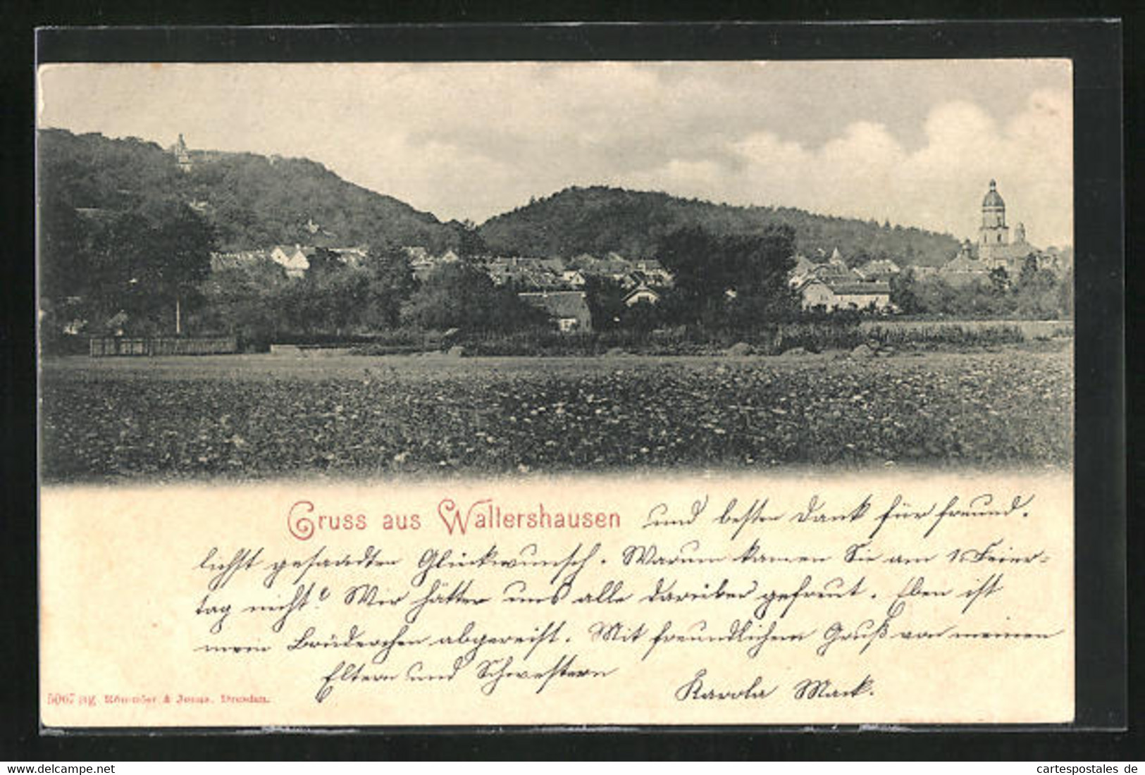 AK Waltershausen, Panoramablick Von Der Feldwiese - Waltershausen