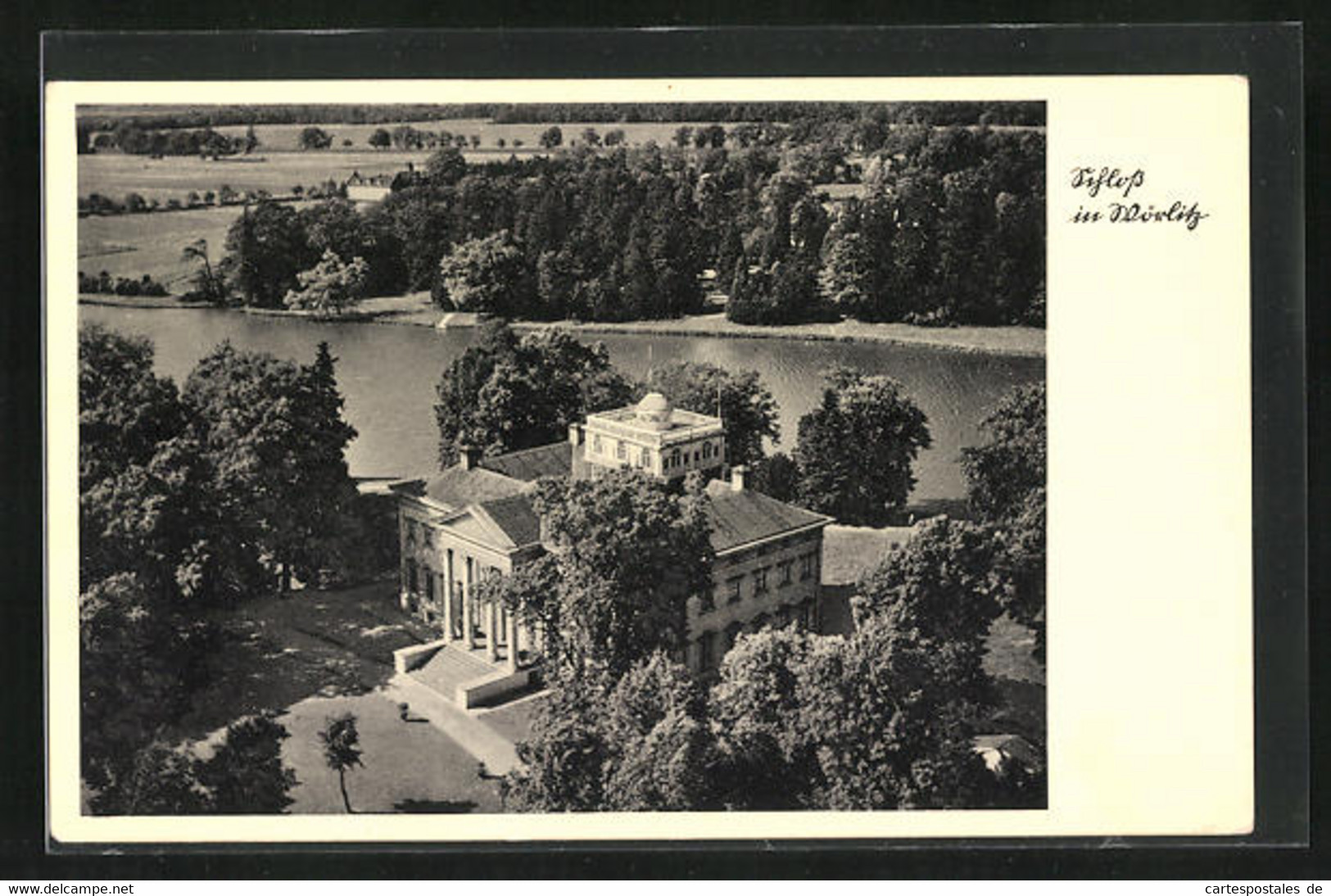 AK Wörlitz, Schloss, Luftbild - Wörlitz