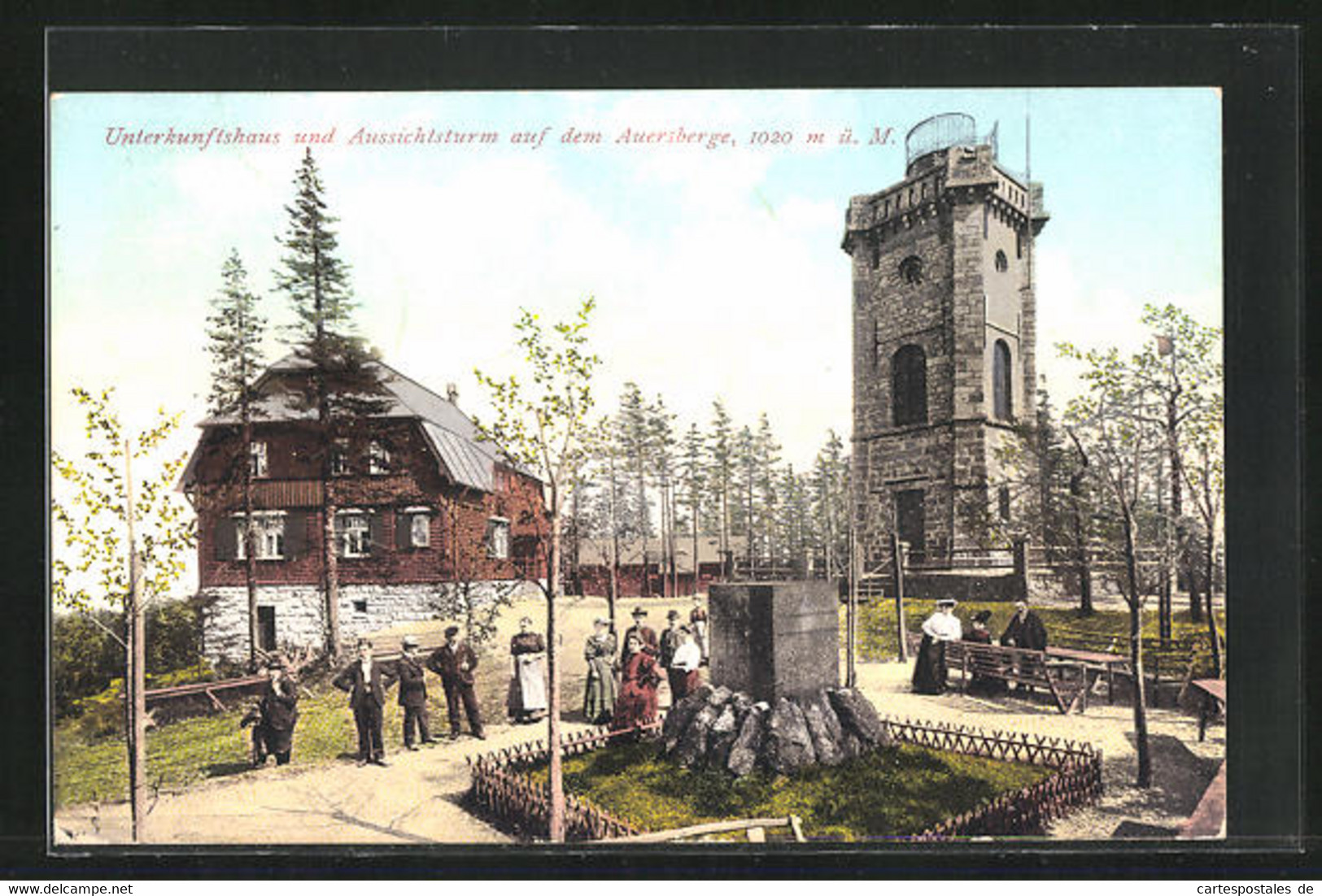 AK Auersberg, Unterkunftshaus Und Aussichtsturm Auf Dem Auersberge - Auersberg