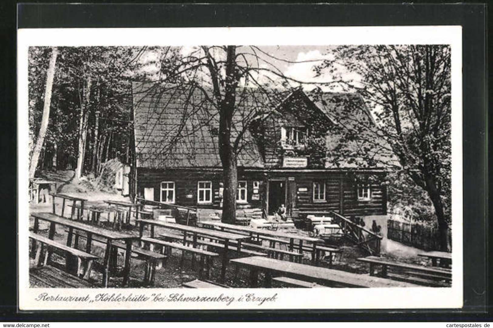 AK Schwarzenberg I. Erzgeb., Restaurant Köhlerhütte Aussenansicht - Schwarzenberg (Erzgeb.)
